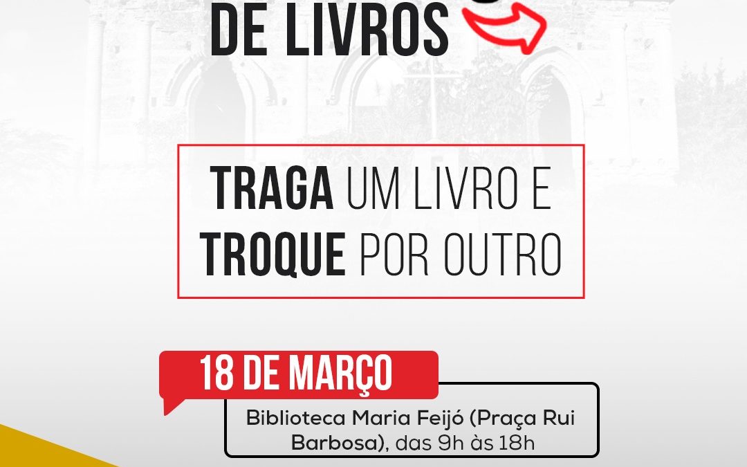 Feira de Troca de Livros acontece na Biblioteca Municipal Maria Feijó no próximo sábado (18)