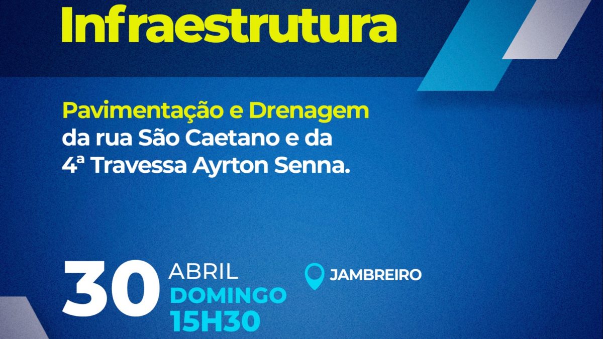 Obras de infraestrutura no Jambreiro serão inauguradas no próximo domingo (30)